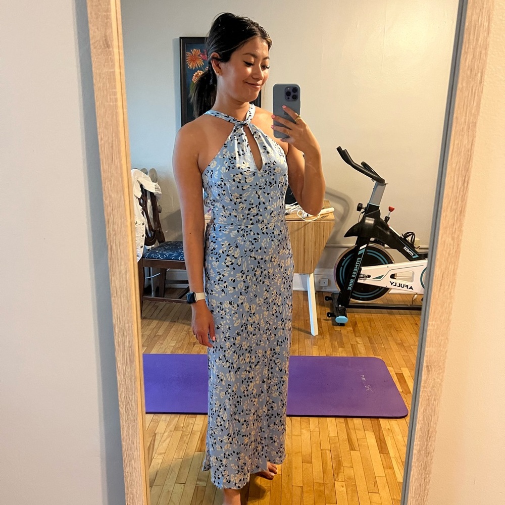 ASTR Sandrine Abstract Halter Dress